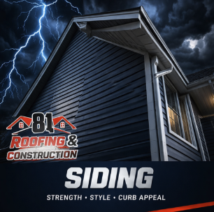 Siding installation by 81 Roofing and Construction